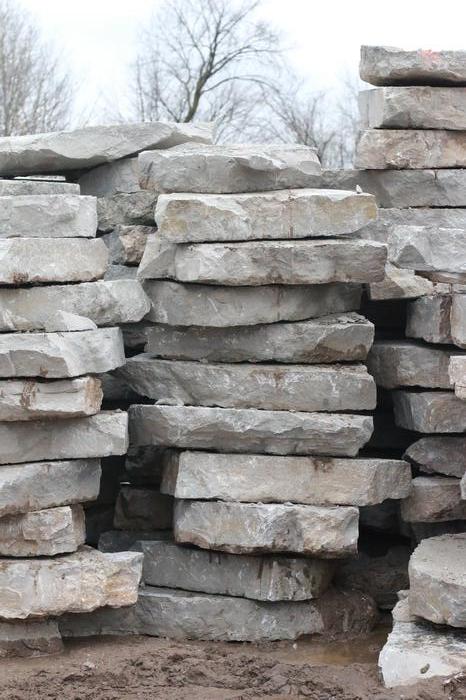 Cloud Gray Limestone Sorted Steps